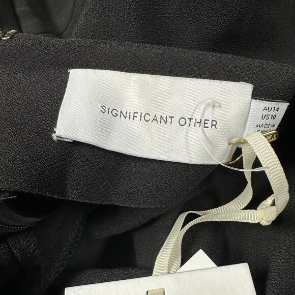 Significant Other NWT Ezra Maxi Dress Black Size 10 Open Back Twist Front Gown - Picture 5 of 12